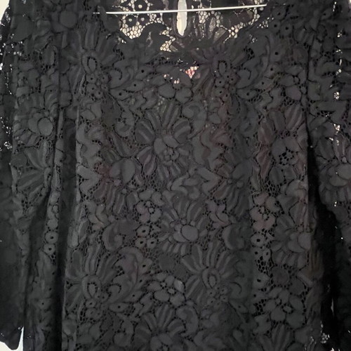 Brooks Brothers floral lace blouse black, like new