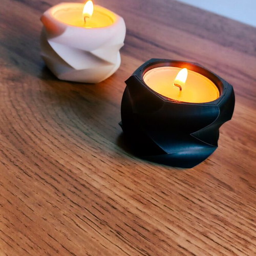 Modern tealight holders set black & white