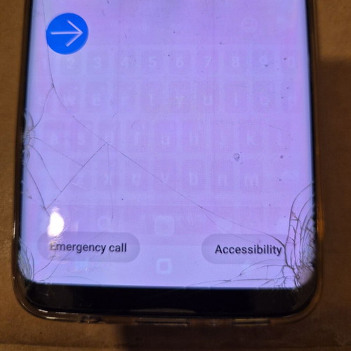 Samsung Galaxy S8 used with cracked screen, 32GB, gray/black