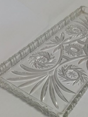 Crystal serving tray vintage used