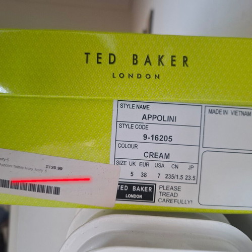 Ted Baker cream sandals with bows, size 38