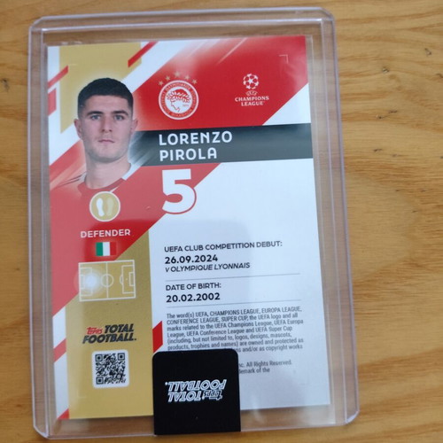 Topps Total Football Lorenzo Pirola Olympiacos 99 Card like new