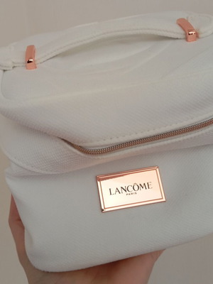 Lancome toiletry bag new with velvet texture and rose gold details