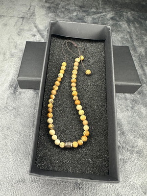 Picture Jasper bracelet handmade with Greek key, new, multicolor