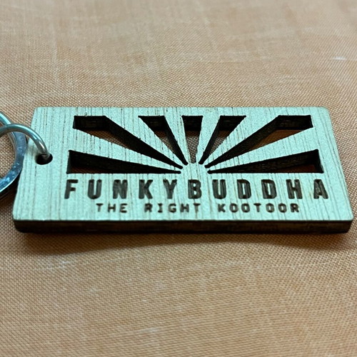 Funky Buddha wooden keychain new