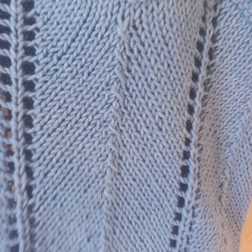 Handmade knitted women's blouse size M blue cotton yarn