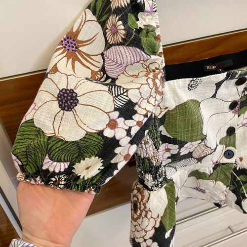 Maje top and linen skirt set like new, size M