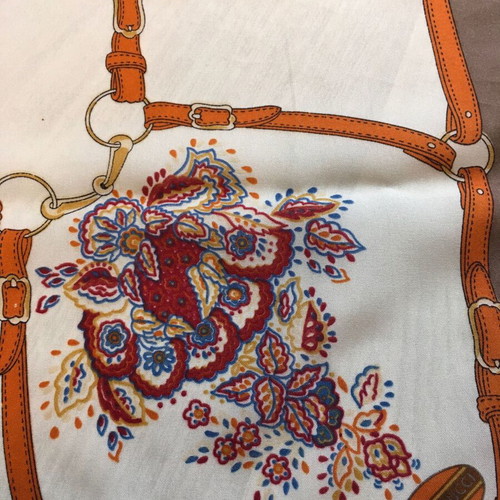 Paolo Gucci vintage scarf with paisley and belt motif