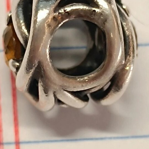 Pandora Honey Eternity Circle Charm with honey-colored stone
