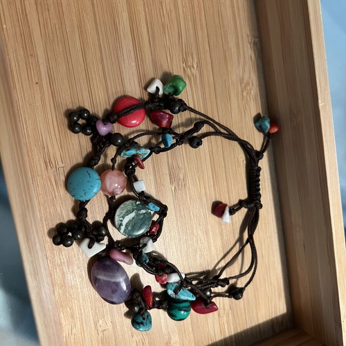 Multistone bracelet semi precious stone string bracelet like new