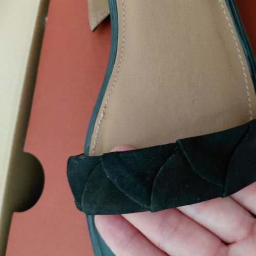 Next black leather sandals with nubuck, 5 cm heel, size 39