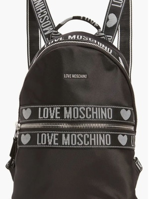 Love Moschino backpack new, black nylon 2025 model