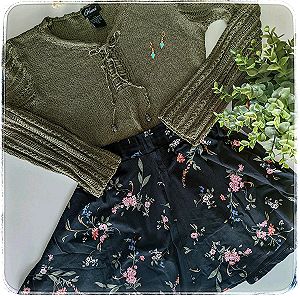 ΣΕΤ *Μπλουζα & Φουστα* fairycore μακρυμανικηskirt blouse Top