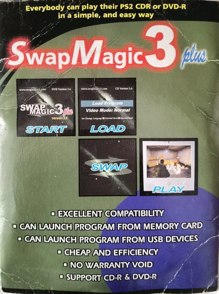 Playstation 2 PS2 Sony - Swap Magic 3 Plus (Version 3.6) Coder Disc CD + DVD - PAL