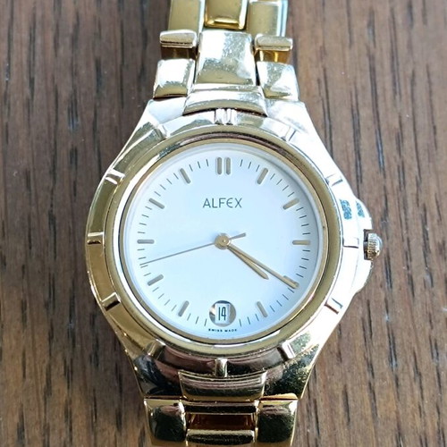 Alfex gold-plated Swiss watch used
