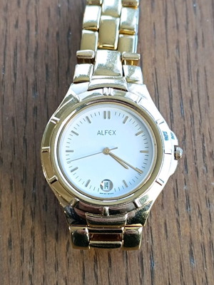 Alfex gold-plated Swiss watch used