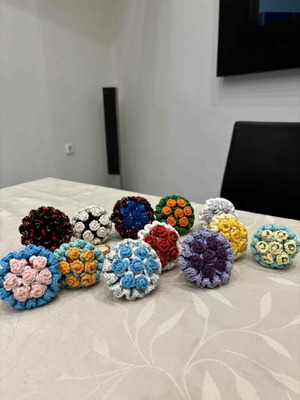 Crochet bouquet keychain handmade new