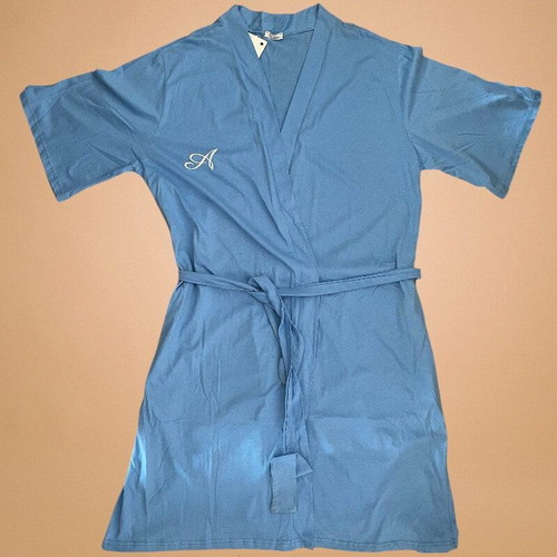 Amelia Blue Summer Cotton Robe XL New