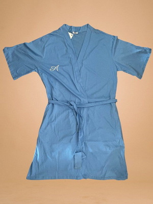 Amelia Blue Summer Cotton Robe XL New