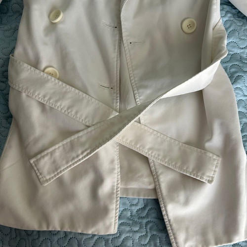 Zara women's coat used, size L, white-beige