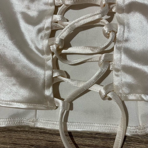 H&M women's top like new, satin cream with straps