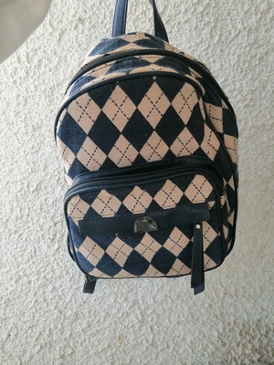 Τσάντα πλάτης μεταχειρισμένη, μπλε και μπεζ