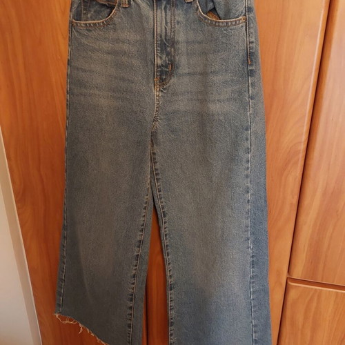 Stradivarius Cullote Jeans used, size 32, blue, high waist
