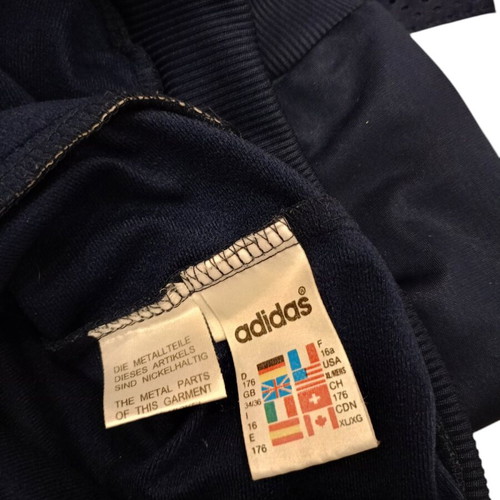 Adidas vintage hooded track jacket used, navy and green colorblock