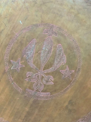 Σινί μεγάλο χάλκινο σφυρήλατο μεταχειρισμένο από τις αρχές του 20ου αιώνα