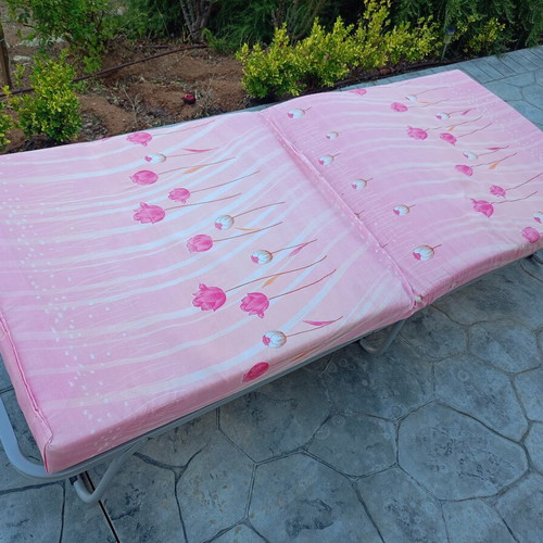 Folding bed frame 1.98x0.80m with wooden anatomical slats