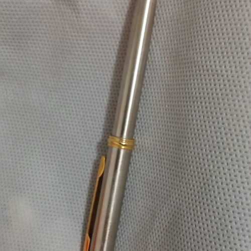 Senator Vintage Ballpoint Pen Stainless Steel & Gold Trim like new with case