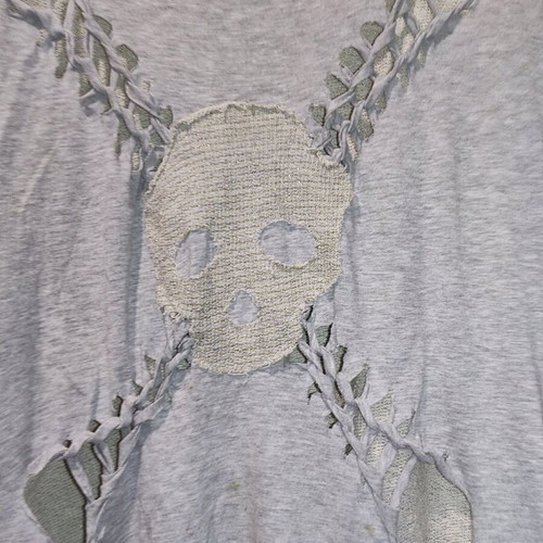 Skull print blouse like new, grey, sizes M and L