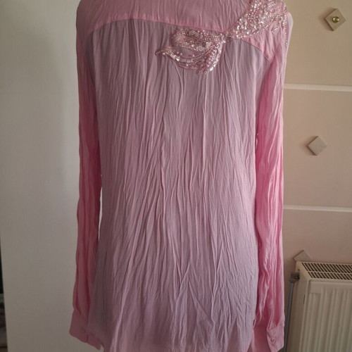 Essentiel Antwerp shirt pink sequin collar used, size S
