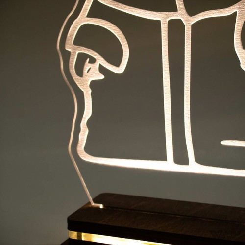 Star Wars Baby Yoda LED lamp new with wooden base and plexiglass