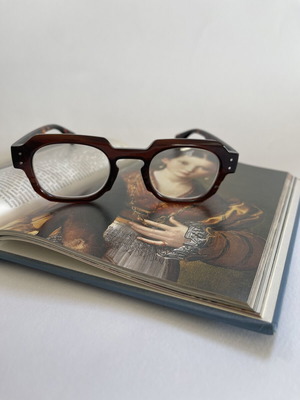 Unisex geometric reading glasses, brown, +2.00 and +2.50