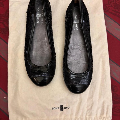 Car Shoe black ballerinas with sequins like new, size 38