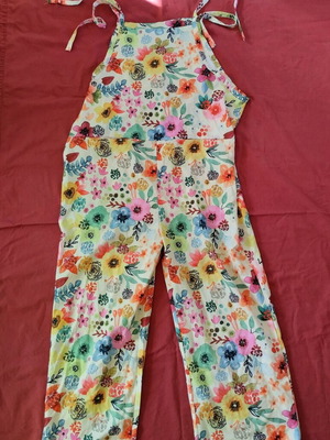 Women's cotton salopette with straps used, size XL