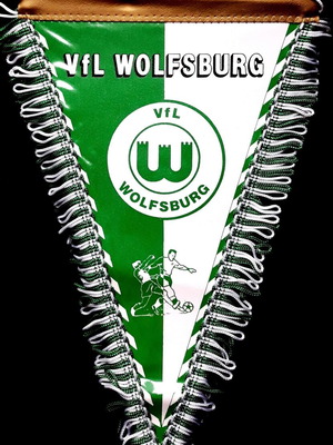 VfL Wolfsburg official captain's pennant like new from friendly match