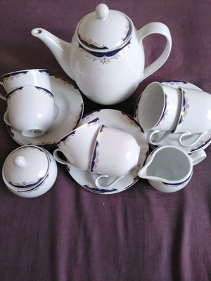 Complete 15-piece tea set made of fine porcelain Regal Romania