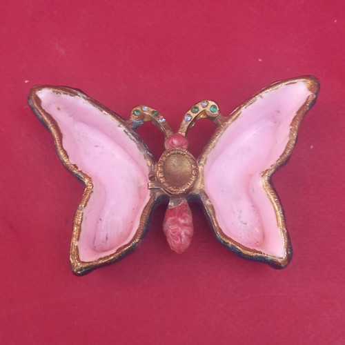 Brass butterfly with enamel