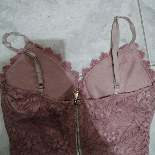 Lace pink bustier new Owtwo