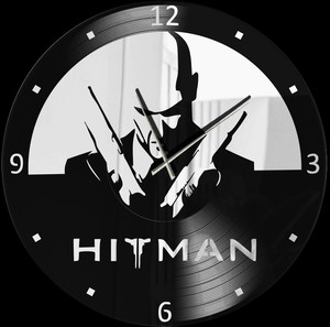 Ρολόι τοίχου από δίσκο βινυλίου Hitman
