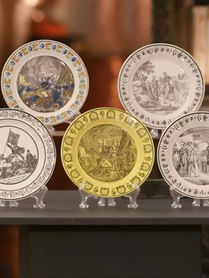 Philhellenic Montereau Plates collection used, 8 pieces, 1824-1833
