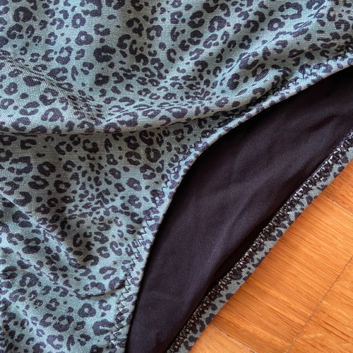 Holiday strapless swimsuit new medium lurex animal print