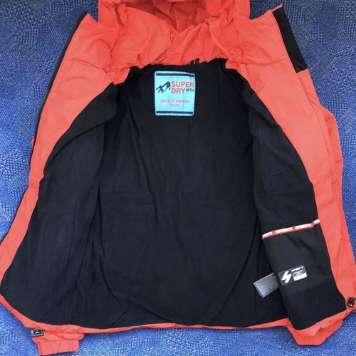 Superdry Hooded Sports Puffer Jacket new, men's M and L, bright red