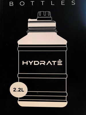 Hydrate μπουκάλι από ανοξείδωτο ατσάλι 2.2L νέο, BPA-free, leak-proof