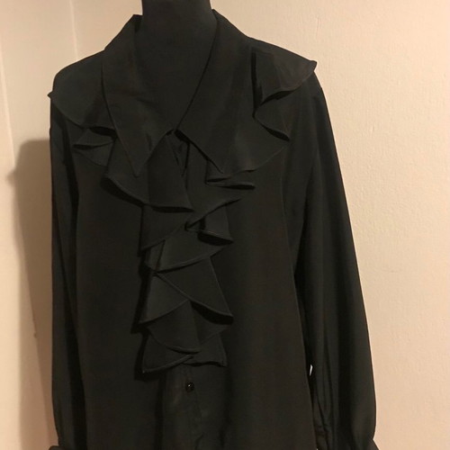 Miss Raxevsky shirt with ruffles used, black, size M