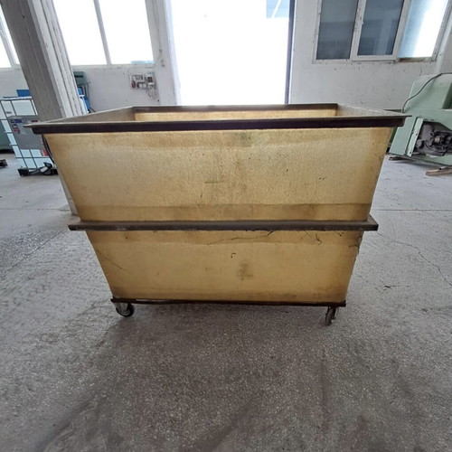 Fiberglass bin with wheels like new