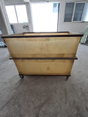 Fiberglass bin with wheels like new