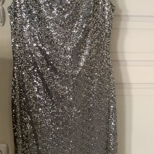slim fit dress slacks Lauren Ralph Lauren Women's Sequined Sleeveless Cocktail Dress Olive  Fern/Bronze main image 1